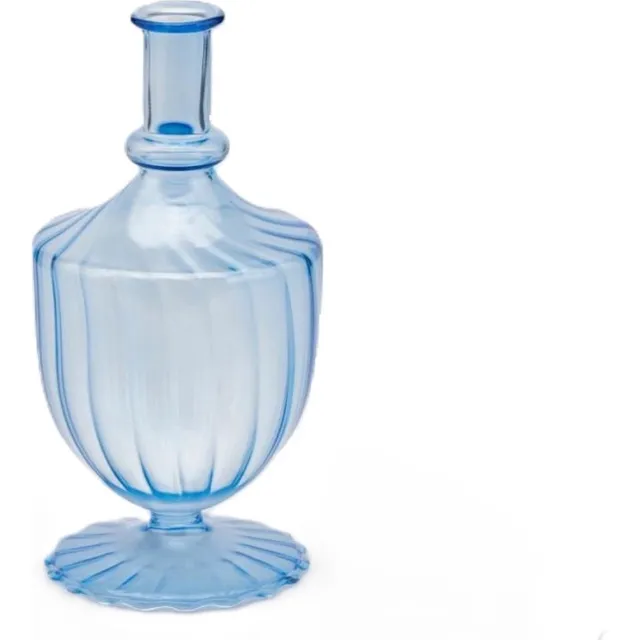EDG Vaas- Glas - blauw - D10 x H20 cm - Opening 2 cm