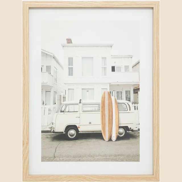 Atmosphera Créateur d'intérieur® Atmosphera - Poster in retro lijst met auto VIVIEN, 30 x 40 cm Blanc