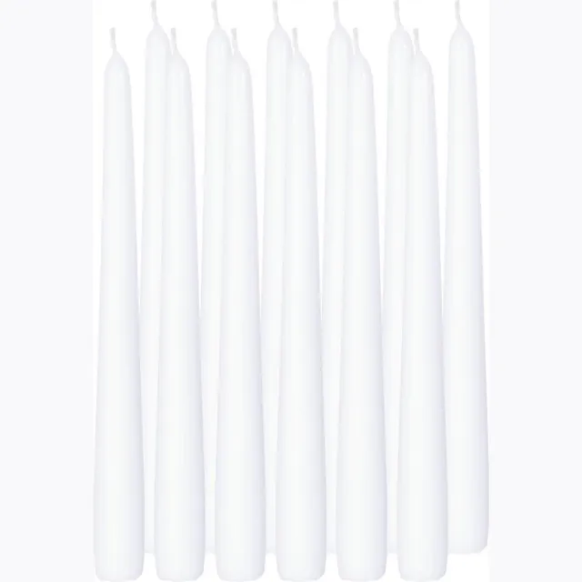 Trend Candles Dinerkaarsen/kandelaarkaarsen Cello - 12x stuks - wit - 8 branduren - 25 cm