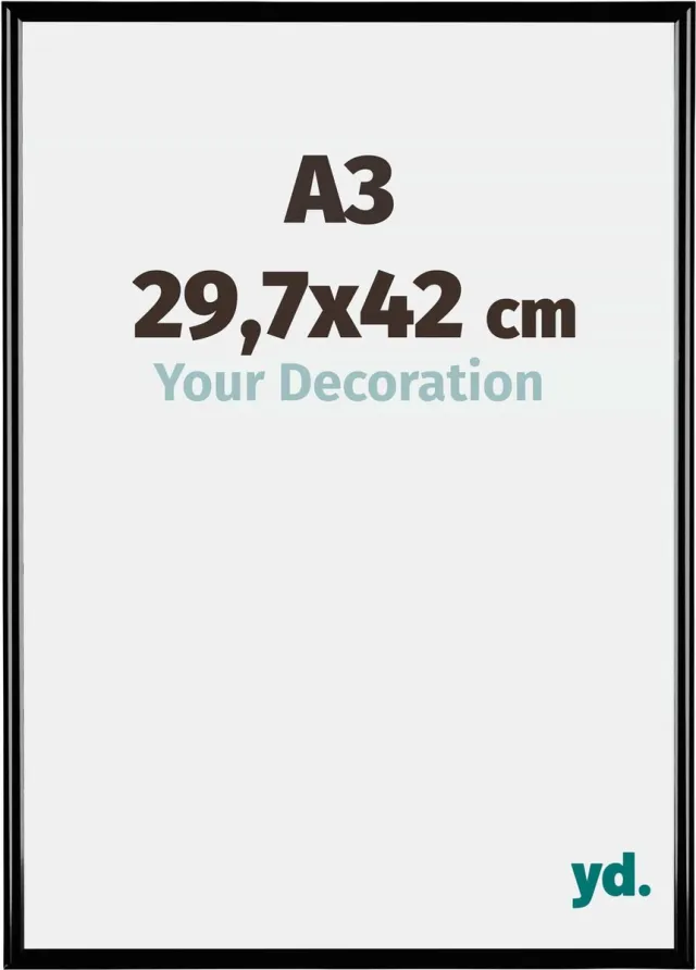 yd. Your Decoration - Fotolijst A3 29,7x42 cm - Kunststof - Zwart Hoogglans - Bordeaux