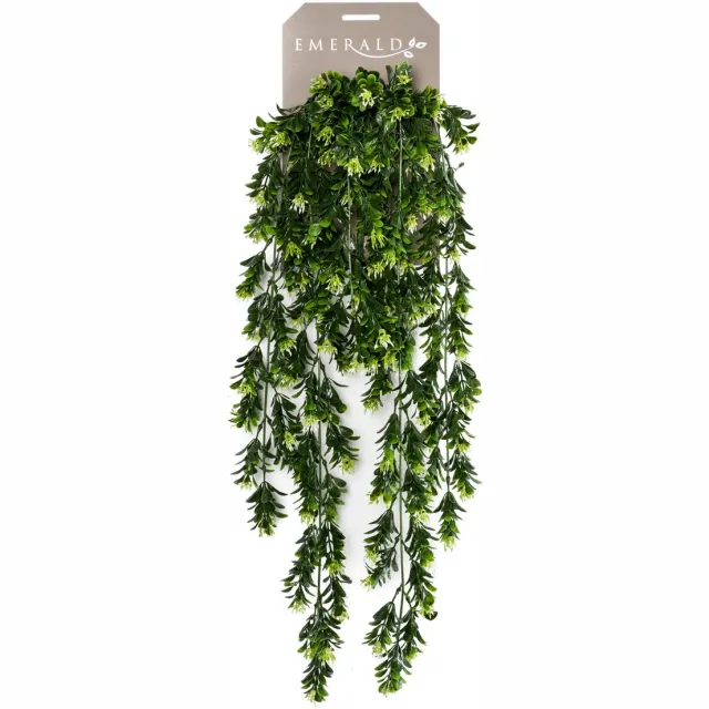 Emerald Kunst Hangplant Buxus Berry 75cm - Kunstplant voor binnen Groen