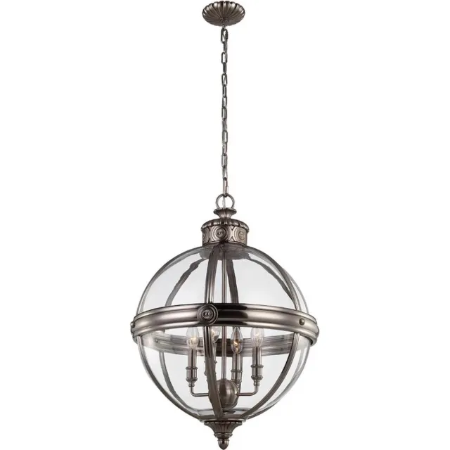 Steady Lighting Landelijke Kroonluchter - Steady Lighting - Metaal - Landelijk - E14 - L: 49.8cm - Voor Binnen - Woonkamer - Eetkamer - Zilver