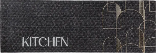MD-Entree MD Entree - Keukenloper - Vloerkleed - Machinewasbaar - Cook & Wash - Archy Lines - 50 x 150 cm Zwart