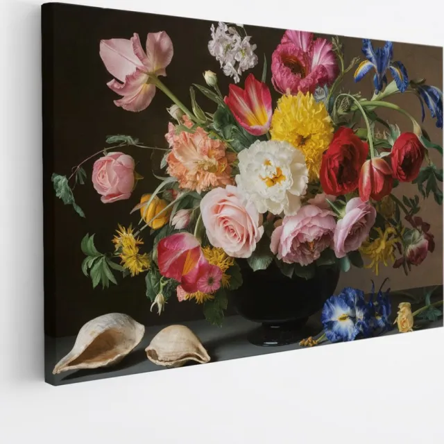 Saammp Canvas Schilderij - Stilleven - bloemen - Natuur - Abstract - 120x80 - Foto op canvas - Wanddecoratie - Muurdecoratie Woonkamer - Kantoor Decoratie Multicolor