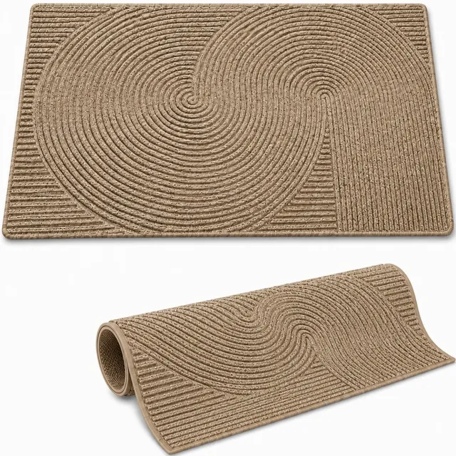 Bobypet Dirt Trapping Mat voor Binnen en Buiten-45 x 75 cm - Wasbare Deurmat voor Entree, Hal, Tuin en Patio-Khaki