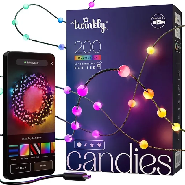 Twinkly Candies Lichtsnoer - Pearl - RGB - Verlichtingsdecoratie - 200 RGB LED’s - 6 meter - Transparant