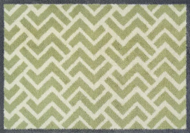 Kleen-Tex Turtle Wasbare Deurmat - Herringbone Green - 60 x 85cm groen