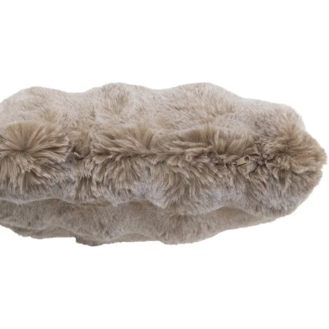 J-Line kussen Wave - polyester - taupe Bruin