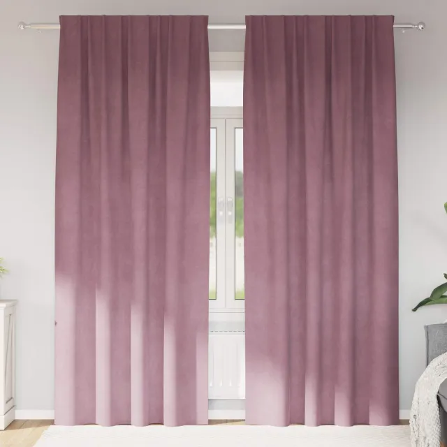 vidaXL Gordijnen 2 st Donkerroze 140 x 225 cm fluweel