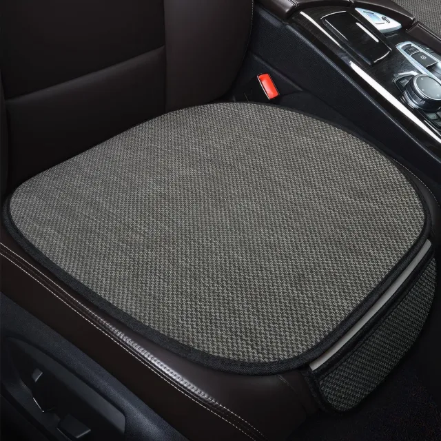 Unyqoos Stijlvol en Comfortabel Linnen Autostoelkussen met Antislip Onderlegger grijs