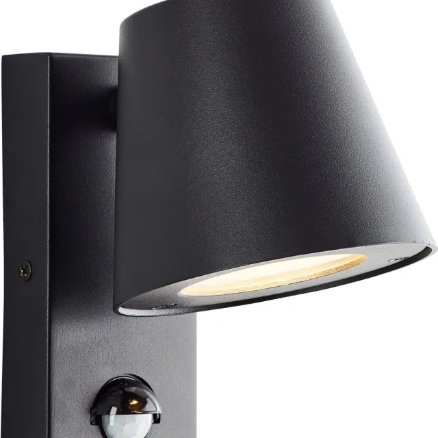Brilliant Bari - Buitenlamp met sensor - IP44 - GU10 1x max40W - Zwart