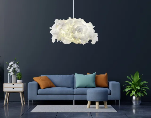Vente-unique Asir - Kroonluchter - Wit - 60 x 45 x 80 cm Wolkenwit
