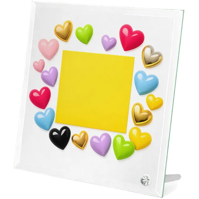 Mr Cadeautjes Glasframe 20 x 20 - design Een speelse centrale kleurkaart met rondom vrolijke glanzend | cadeau Wit