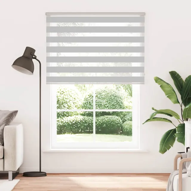 vidaXL Zebra rolgordijn 155x200 cm stofbreedte 150,9 cm lichtgrijs