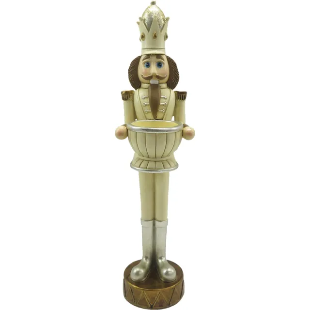 Clayre & Eef Theelichthouder Notenkraker 30 cm Beige Bruin Kunststof