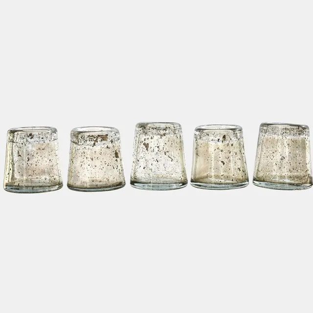 Loberon Windlichtje set van 5 Novalio groen