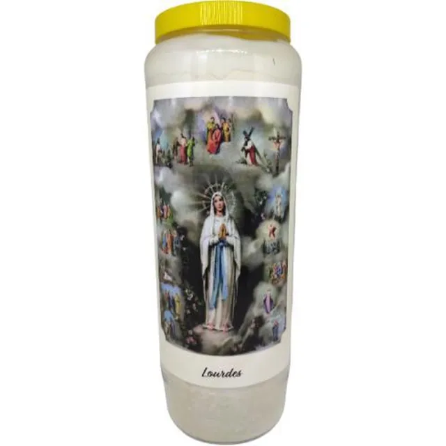 noveenkaars Lourdes 2 - Noveenkaars - 9 dagen brander (5 stuks) Wit