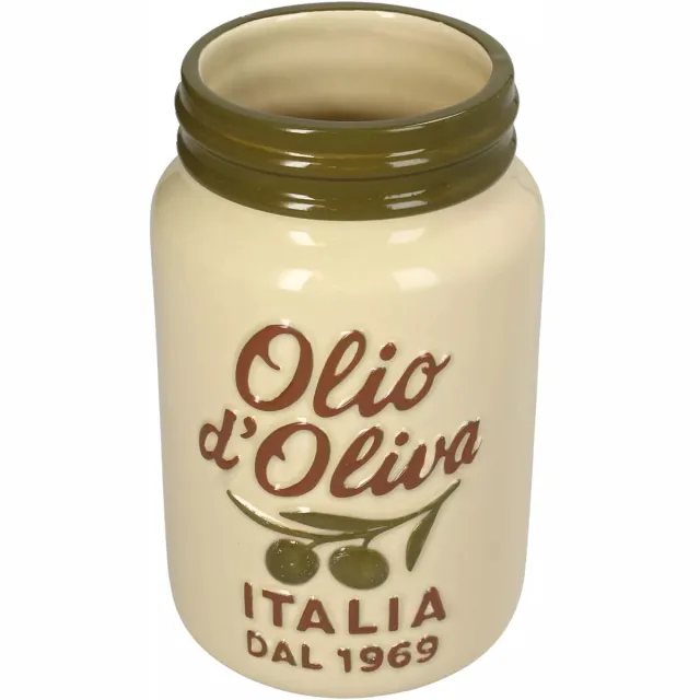 kadootjethuis.nl Vaas Olio D'Oliva Dolomite H18cm creme en groen
