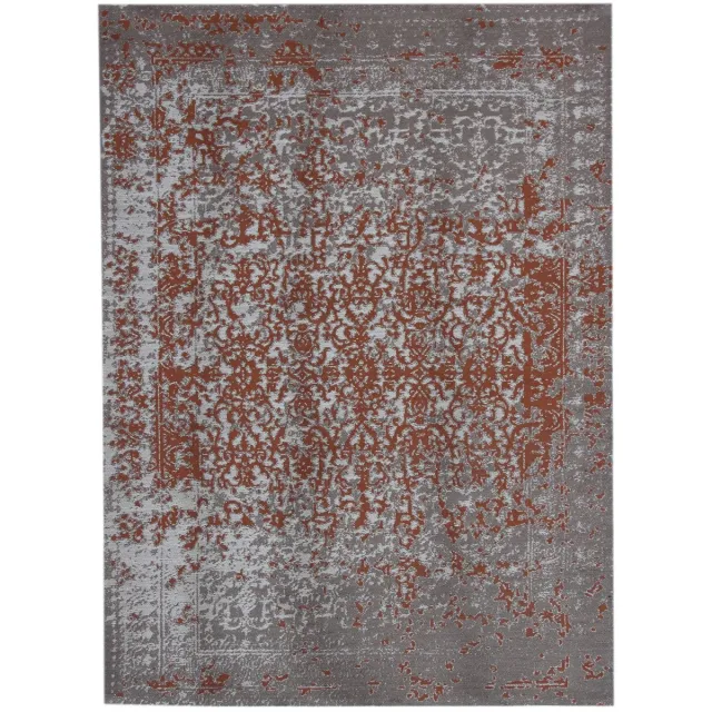 Padiro elegant platgeweven vloerkleed 80 x 150 cm - donkerbeige - vintage patroon - voor binnen en buiten - voor vloerverwarming - van polyester