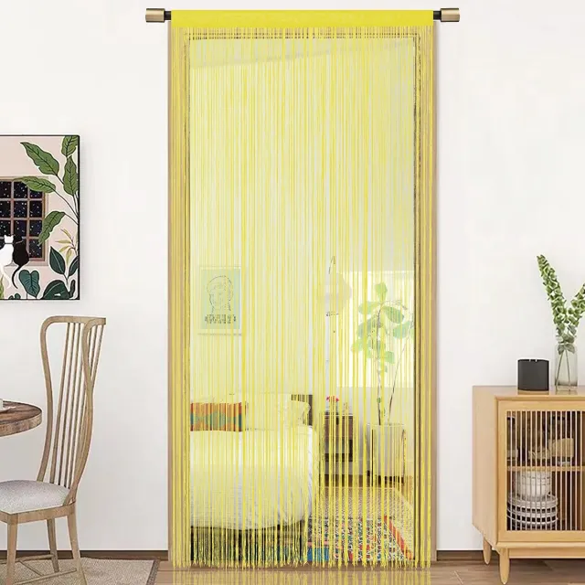 Unyqoos ® Zacht Geel String Deurgordijn voor Raam- en Ruimteverdeling, 90x200cm, Veelzijdige Decoratie