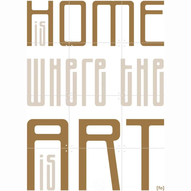 IXXI Home Is, Fototypo - 60 x 80 cm - Grote wanddecoratie en posters - Typografie, Grafisch Ontwerp, Decoratieve kunsten, Woonkamer, Typografie en Wit / Bruin / Beige