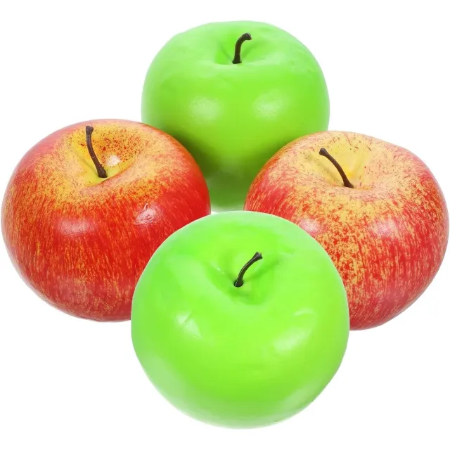 CSGoods Simulatie appelmodel | Realistische vruchten speelgoed | Rode appels met groene appels | Levensechte vals fruit | Kunstmatige rekwisieten | Set van 4 Any