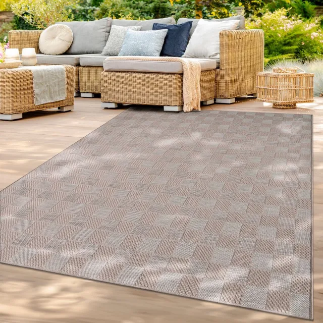 TT Home Balkon Tuin Woonkamer Boho Patroon Scandinavisch Geometrisch Effen 120 x 160 cm Rond 120 x 160 cm Rond beige