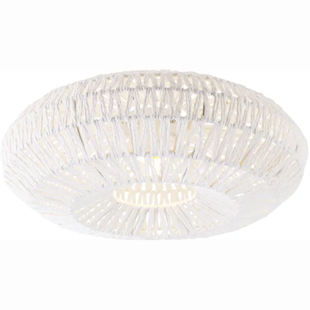 QAZQA lina - Retro Plafondlamp - 1 lichts - Ø 50 cm - Wit - Woonkamer | Slaapkamer | Keuken
