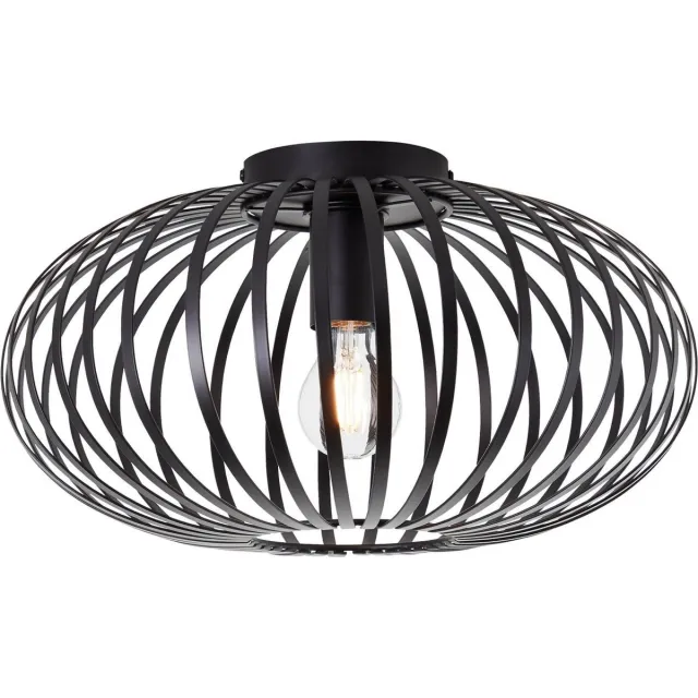 Brilliant Brillant | Bremen plafondlamp 40cm zwart | 1x A60, E27, 40W, geschikt voor normale lampen (niet meegeleverd)