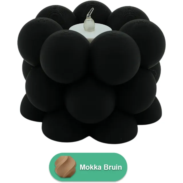 Lovora Waxinelichthouder Bubble - Mokka Bruin - 3d geprint - Moderne woonaccessoire - Stijlvolle waxinelichthouder