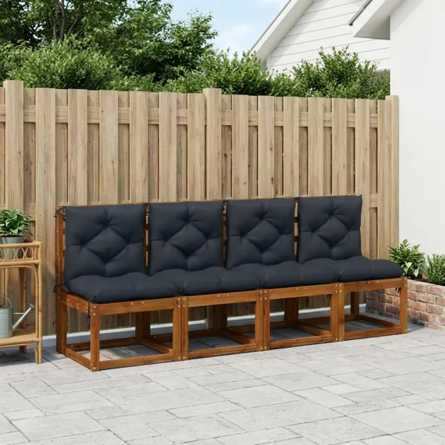 vidaXL 4-delige Palletkussens VIANEN 4 st 100% Polyester Donkerblauw
