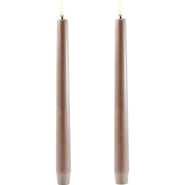 Uyuni Diner Kaars Uyuni Lighting - Taper 2 stuks - LED echte waskaarsen Zandkleurig - SAND 2,3 x 25 cm - 6 uur timer functie - geen brandgevaar & geen roet, geen geur - 2 stuks