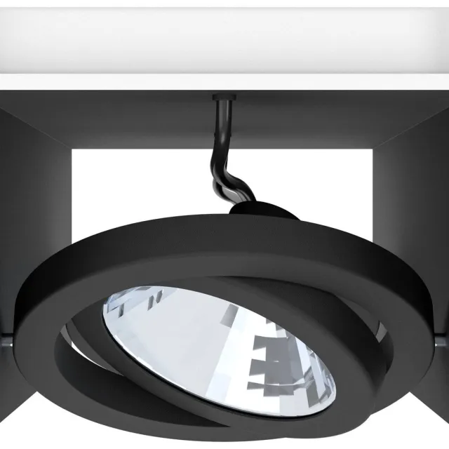 EGLO Vidago - LED Plafondlamp - 1-lichts - wit/zwart wit, zwart
