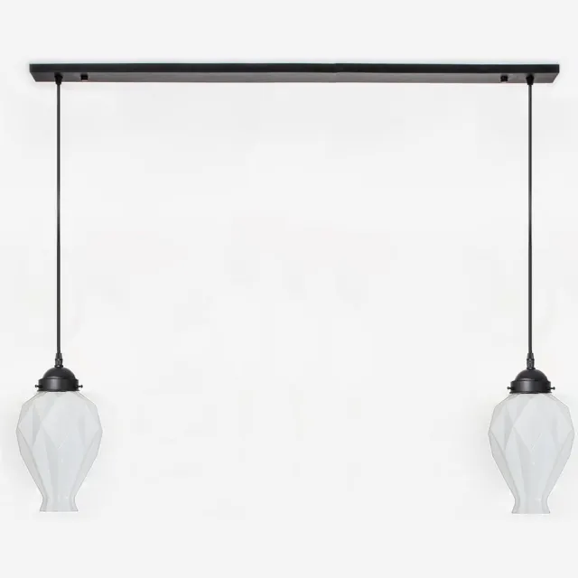 Coloured by Art 2 x Chicago lampen aan plafondbalk Moonlight - Art Deco Trade Zwart