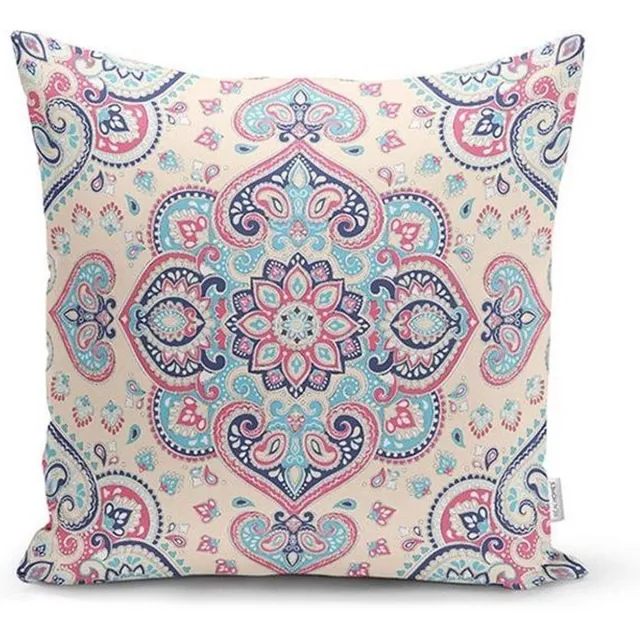 Zethome Kussenhoes Mandala - 43x43 cm - Dubbelzijdig Geprint - Soft Touch – Pillow Cover - Vierkant - Ritssluiting Weggewerkt