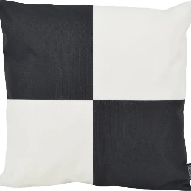 Gek op Kussens! Dano Black/White #2 Kussenhoes | Outdoor / Buiten | Katoen / Polyester | 45 x 45 cm 2 Zwart/Wit