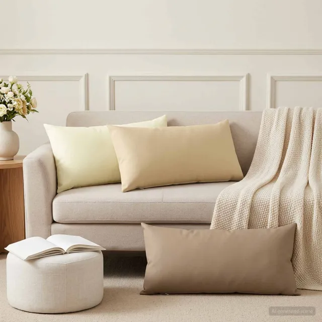 vidaXL Dekenkussen - 6 - st - HEERLEN - Taupe - 40 - x - 70 - cm - Polyester, foto 2