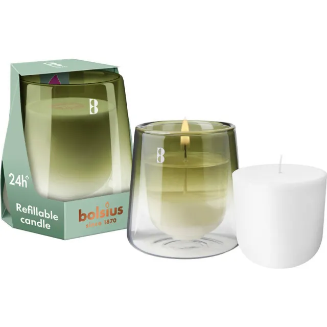 Bolsius geurkaars CleanLight Starterkit - Gardenia & Fig Grijs