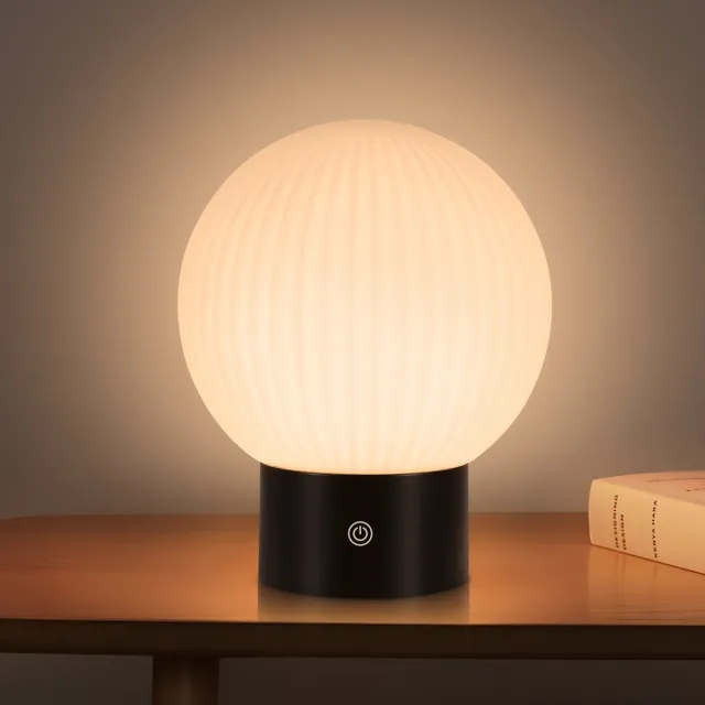 NETTLIFE Draadloze Bureaulamp | Met Accu Oplaadbaar | LED Touch Lamp Dimbaar | IP44 | Paddestoel | Slaapkamer Badkamer wit
