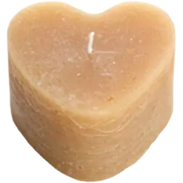 Rustik Lys Figuurkaars in hartvorm 'Hart' (8 x 5.5 cm) - Fudge Beige