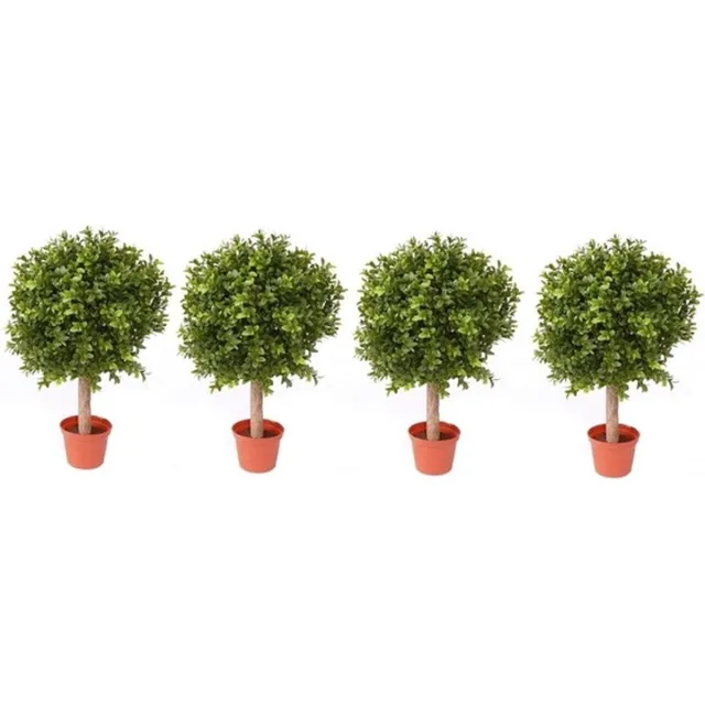 Bellatio Flowers & Plants 4x bellatio flowers and plants buxus bol - kunstplant op stam - h34 x d25 cm - uv-bestendig groen