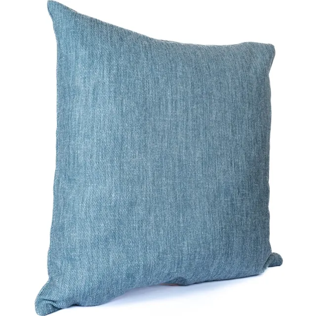 Lampe Textiles Kussenhoes 45x45cm Blauw (Stone Blue) - Met Rits - Linnen & Recycled - Wasbaar - Strijkbaar - Belgische makelij