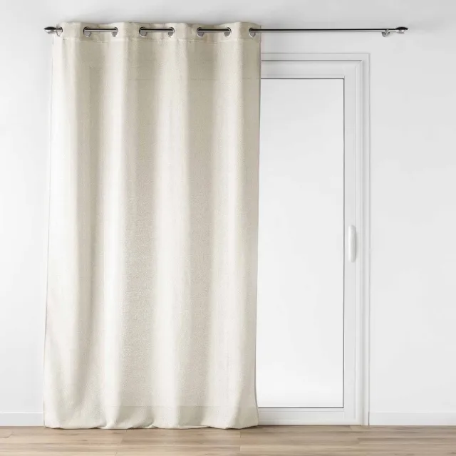 Douceur d intérieur Douceur d'intérieur - Vitrage met ringen in linnenlook LUOLINE, 140 x 240 cm, beige