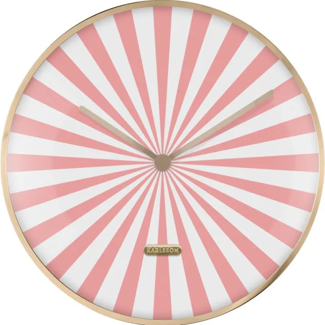 Karlsson Wandklok Candy Swirl Dome - Roze - Ø40cm - Wandklok Modern
