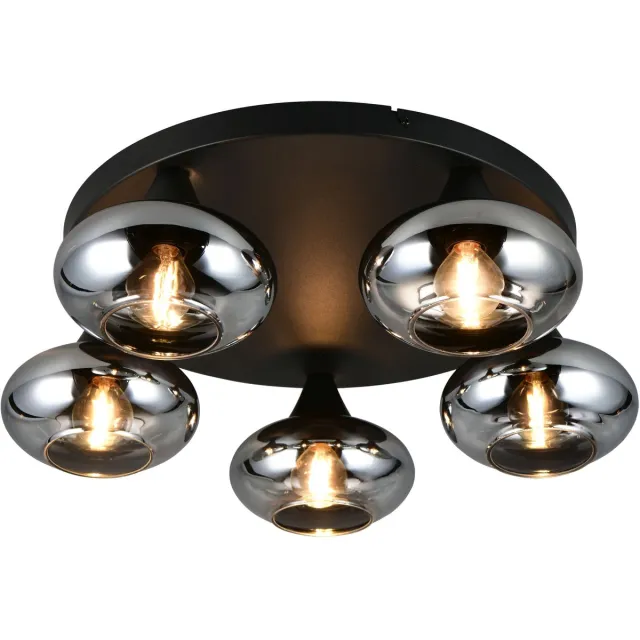 RL LIVE YOUR LIGHT REALITY DIVINA - Plafondlamp - Rookkleur - excl. 5x E14 4 W - Plafondbevestiging