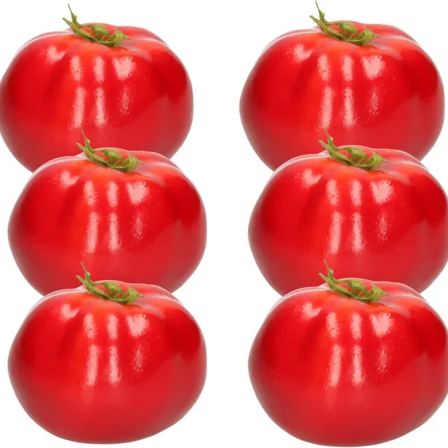 Esschert Design kunstfruit decofruit - 6x - tomaat/tomaten - ongeveer 6 cm - rood