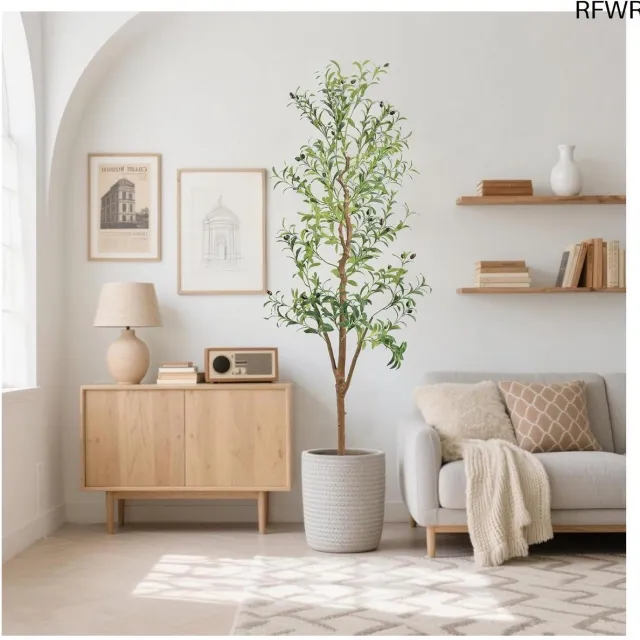 RFWR Kunstolijfboom 180 cm - Realistische Kunstplant voor Binnen en Buiten - Moderne Decoratie voor Huis, Kantoor en Balkon - Onderhoudsvriendelijk en Duurzaam - Perfect Housewarming Cadeau Groen