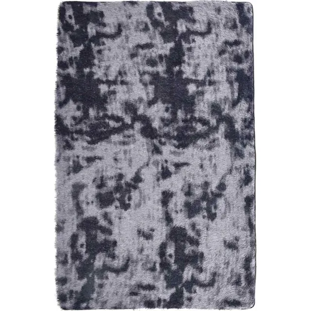 vidaXL Hoogpolig - vloerkleed - NAVARRA - cm - polyester - donkergrijs