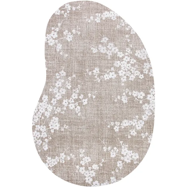 Louis de Poortere Wasbaar Binnen & Buiten Vloerkleed - 235 x 340 cm - Louis De Poortere Sakura Morning Mist - Laagpolig Tapijt - Gerecycled PET - Made in Belgium - Circulair Grijs