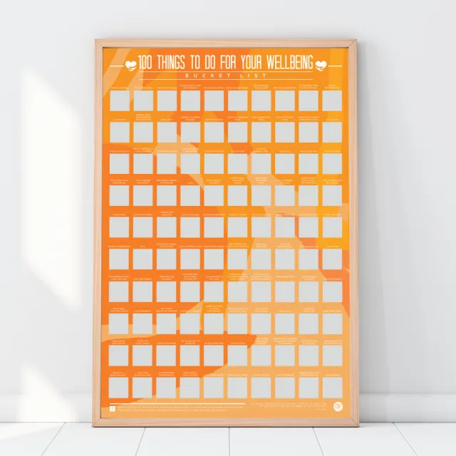 Gift Republic Krasposter - 100 dingen om te doen voor jouw welzijn Multi